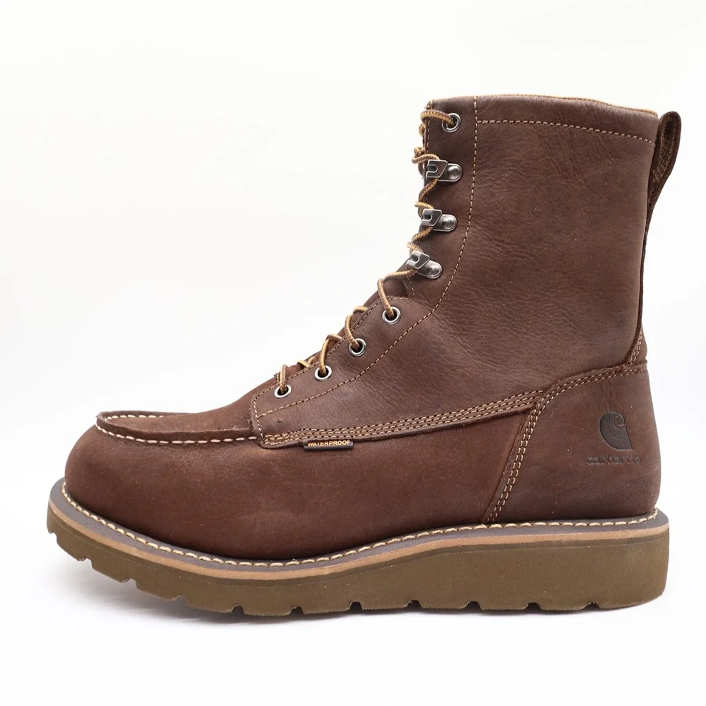 Carhartt 8-Inch Wedge Boot Mens 13 Brown Leather Soft Toe Waterproof New FW8093